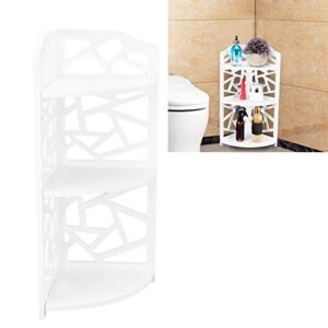 Liyeehao 3 Tier Corner Shelf, PVC Foam Board Small Corner Shelves Large Storage Area Plant Standing Rack, Storage Rack for Small Spaces Bathroom Bedroom Kitchen Garage