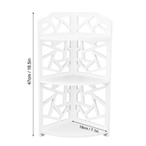 Liyeehao 3 Tier Corner Shelf, PVC Foam Board Small Corner Shelves Large Storage Area Plant Standing Rack, Storage Rack for Small Spaces Bathroom Bedroom Kitchen Garage