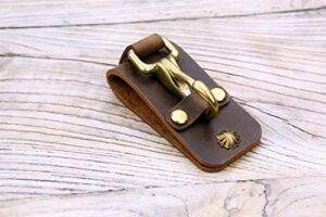heavy duty full grain leather belt key clip, retro distressed leather belt key holder - ba05kc