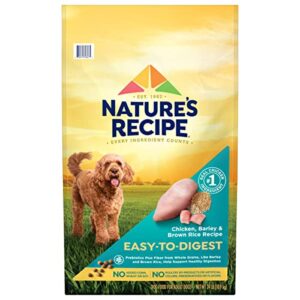 nature’s recipe easy to digest dry dog food, chicken, rice & barley recipe, 24 pound bag