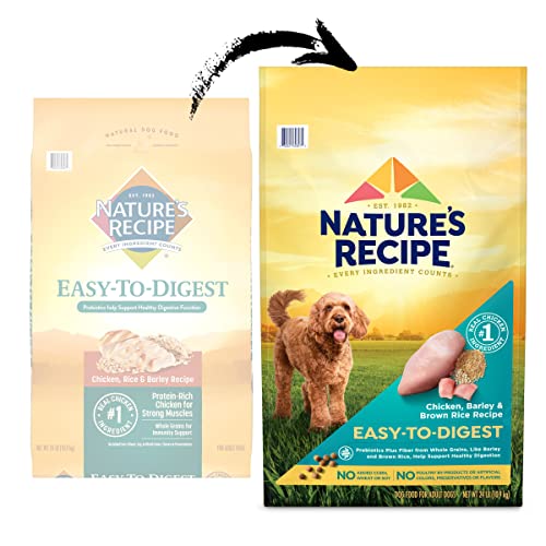 Nature’s Recipe Easy to Digest Dry Dog Food, Chicken, Rice & Barley Recipe, 24 Pound Bag