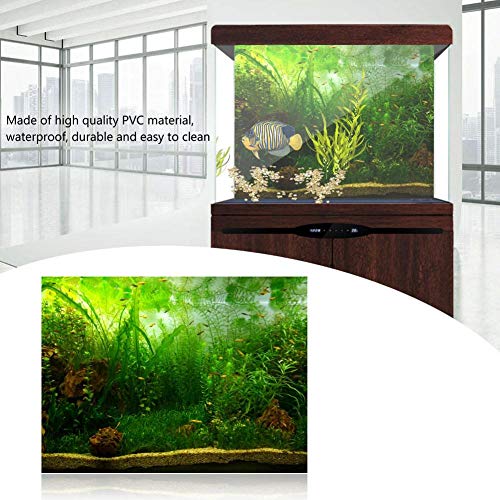 PVC Aquarium Background Poster,Water Grass Style PVC Adhesive Static Aquarium Wallpaper Background(61 * 41cm)