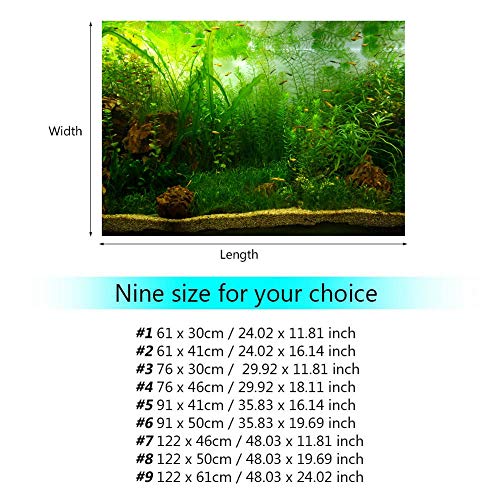 PVC Aquarium Background Poster,Water Grass Style PVC Adhesive Static Aquarium Wallpaper Background(61 * 41cm)