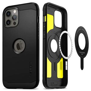 spigen tough armor mag (magfit) [extreme protection tech] compatible with magsafe designed for iphone 12 / iphone 12 pro case (2020) - black