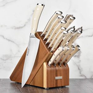 Wusthof Classic Ikon Creme 16 Piece Knife Set with Acacia Block