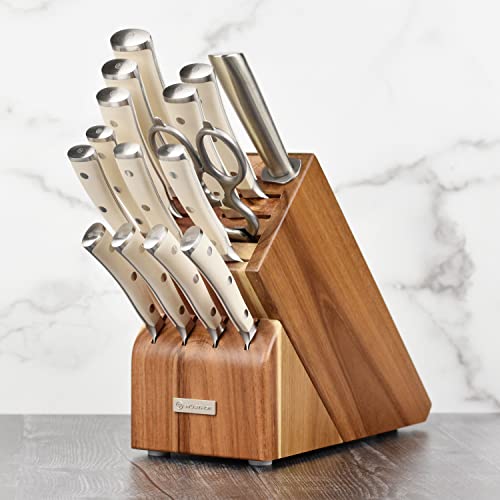 Wusthof Classic Ikon Creme 16 Piece Knife Set with Acacia Block