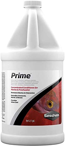 Seachem Prime Fresh and Saltwater Conditioner 4 Liters with Dispenser Pump,and 10ct Pet Wipes