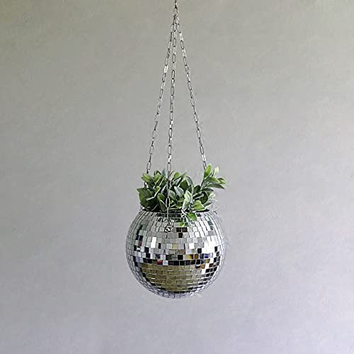 DADO 8" Disco Ball Planter - Disco Planter for indoor plants- Disco Ball Plant Hanger - unique plant pots - Boho Disco Ball hanging planter - Planters for indoor plants - hanging pots disco ball decor