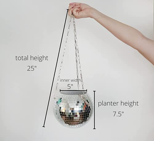 DADO 8" Disco Ball Planter - Disco Planter for indoor plants- Disco Ball Plant Hanger - unique plant pots - Boho Disco Ball hanging planter - Planters for indoor plants - hanging pots disco ball decor