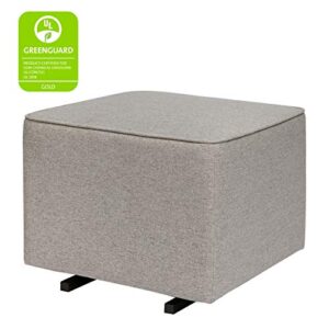 Babyletto Kiwi Gliding Ottoman in Performance Grey Eco-Weave, Water Repellent & Stain Resistant, Greenguard Gold and CertiPUR-US Certified