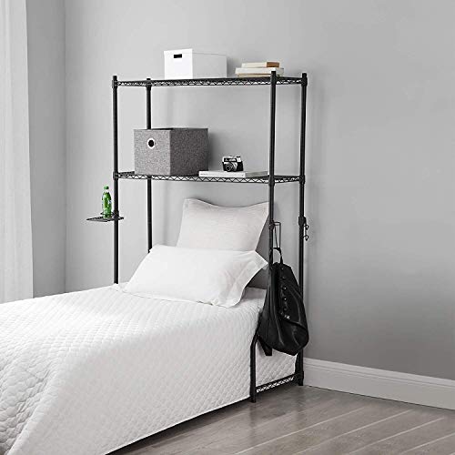 Unknown1 Over The Bed Shelf Supreme Gunmetal Gray Grey Modern Contemporary Metal Adjustable Shelving