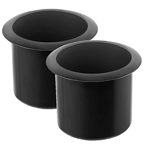 GYBest 2 Pcs Plastic Black Cup Holder, Recliner-Handles Replacement Cup Holder Insert for Sofa Boat Couch Recliner Poker Table (Bottom: 3.54", Top: 4.17", Height: 3.94")