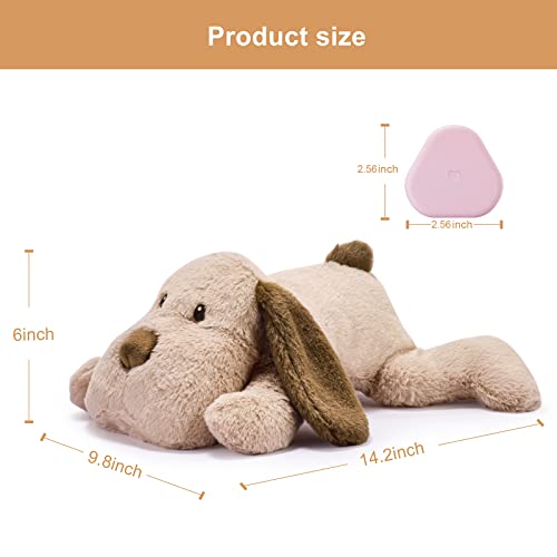 Moropaky Puppy Heartbeat Toy for Anxiety Relief Dog Behavioral aid Toy for Puppies Sleep Aid Separation Anxiety Soother Cuddle, Brown