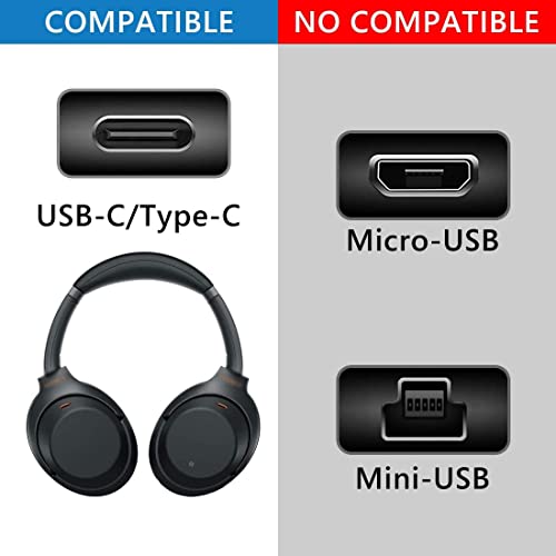 Geekria Type-C Headphones Cloth Braided Fast Charger Cable Compatible with Sony WH-1000XM5, G900N, G700, LinkBuds S, LinkBuds Charger, USB to USB-C Replacement Power Charging Cord (4ft / 120cm)