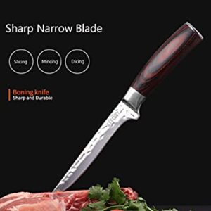 Kitory Boning Knife Forged Filleting Knife Razor sharp High-Carbon Stainless Steel Ergonomic Pakkawood Handle Professional Trimming Knife 7 INCH for Meat and Poultry