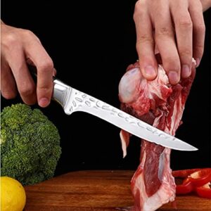 Kitory Boning Knife Forged Filleting Knife Razor sharp High-Carbon Stainless Steel Ergonomic Pakkawood Handle Professional Trimming Knife 7 INCH for Meat and Poultry