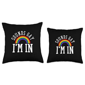 LGBTQ - Gay Pride Gifts Co. Gay Pride Month LGBTQ Rainbow Lesbian LGBT Funny Gift Throw Pillow, 16x16, Multicolor