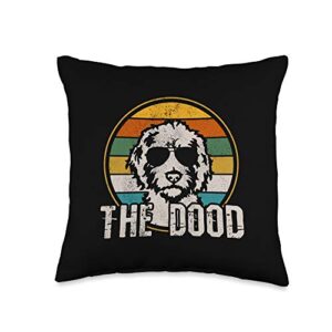 goldendoodle gift co. the dood goldendoodle gift labradoodle golden doodle dog throw pillow, 16x16, multicolor