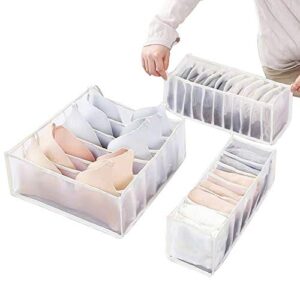 la ka king underwear drawer organizer three-piece suit bedroom closet bra sock bathroom drawer organizers clothes dresser organization small and storage drawers(white)