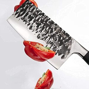 Kitory Meat Cleaver Heavy Duty Chinese Chefs Knife Forged Butcher Knife Handmade 8" Chopper Knife Traditional Kitchen Knife for Cutting Chopping Meats, Small Bones and Vegetables