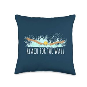swimming team swimmer shirts gifts & apparel funny swim team gift for a swimmer quote saying throw pillow, 16x16, multicolor