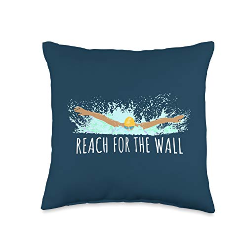 Swimming Team Swimmer Shirts Gifts & Apparel Funny Swim Team Gift for a Swimmer Quote Saying Throw Pillow, 16x16, Multicolor