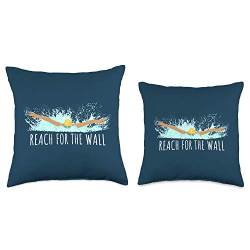 Swimming Team Swimmer Shirts Gifts & Apparel Funny Swim Team Gift for a Swimmer Quote Saying Throw Pillow, 16x16, Multicolor