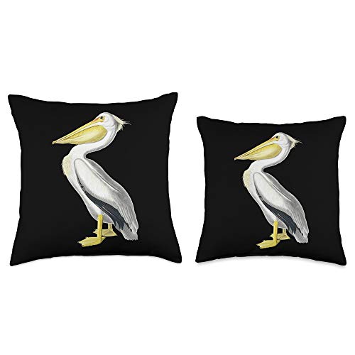 Bird Wildlife Art Cute Pelican Gift White Pelican Cute Bird Throw Pillow, 18x18, Multicolor