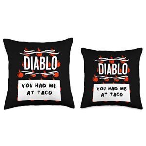 Hot Sauces Gift HOT Diablo Sauce You Had Me at Taco Throw Pillow, 18x18, Multicolor