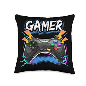 awesome video game throw pillows awesome video game controller room decor for boys gamer gift throw pillow, 16x16, multicolor