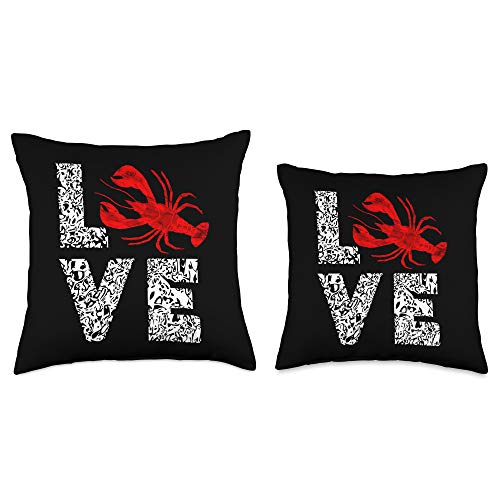 Cool Crawfish Crayfish Seafood Boil Mudbug Gifts River Cajun Crawfish Crayfish Seafood Crab Boils Ditch Bugs Throw Pillow, 18x18, Multicolor