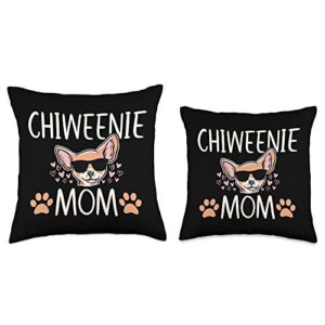 Chiweenie Dog Mom tee Chiweenie Love Cool Chihuahua Cute Dog Mom Owner Lover Tee Throw Pillow, 16x16, Multicolor