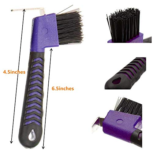 Horse Hoof Pick Brush with Soft Touch Rubber Handle,Portable Hoofpick(Random Colors 2 Pieces)