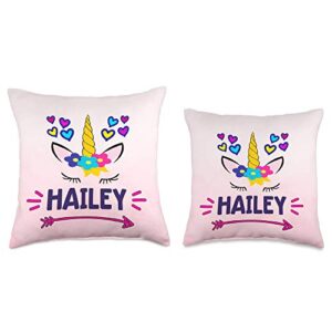 Haileys Closet Hailey Flower Crown Arrow Hearts Stars Unicorn Throw Pillow, 16x16, Multicolor