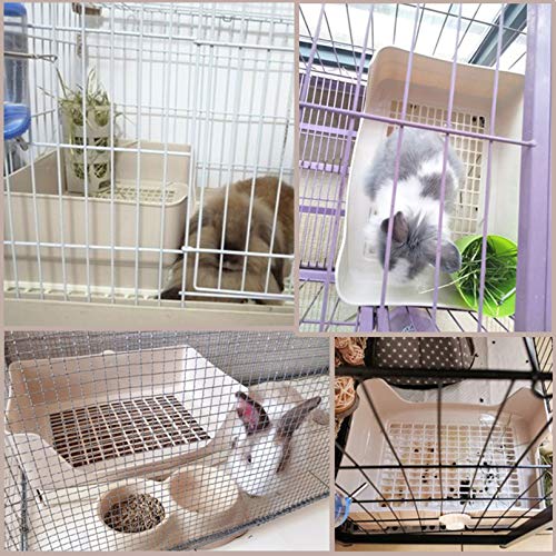 PINVNBY Large Rabbit Litter Box Corner Toilet Box Bigger Pan Pet Potty Trainer with Drawer for Adult Bunny Guinea Pig Chinchilla Ferret Galesaur Hedgehog Small Animals(Brown)