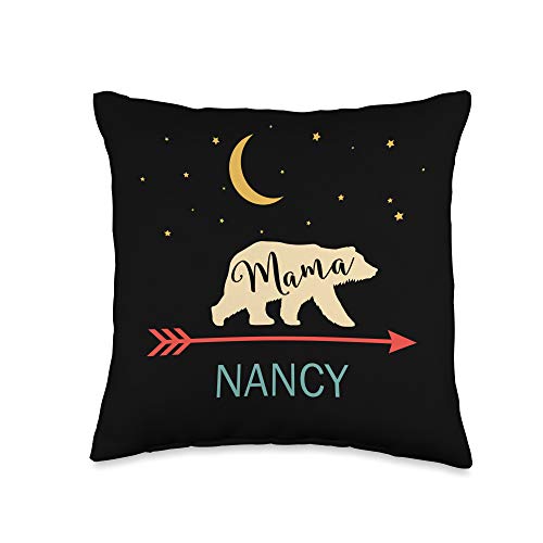 Mama Bear Nancy Name Gifts Nancy Name Gift Personalized Mama Bear Home Decor Throw Pillow, 16x16, Multicolor