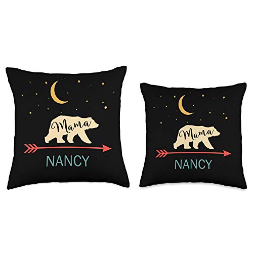 Mama Bear Nancy Name Gifts Nancy Name Gift Personalized Mama Bear Home Decor Throw Pillow, 16x16, Multicolor