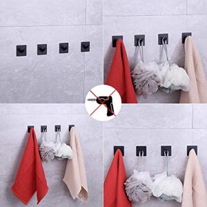 kimzcn Towel Hook/Adhesive Hooks - Wall Hooks for Coat/Robe/Towels Stick on Bathroom/Kitchen, Stainless Steel 4-Packs