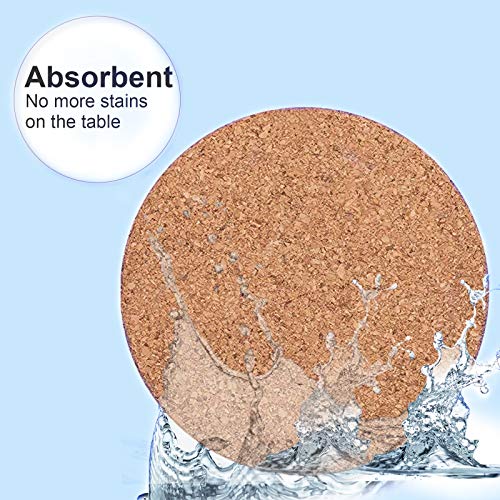 Round Cork Coasters- Premium Quality for Drinks - 10 Set 1/4 INCH Thick with Metal Holder, Absorbent, Natural, Reusable, Recyclable Plus Bonus URBAN UNLIMITED Bottle Opener