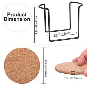 Round Cork Coasters- Premium Quality for Drinks - 10 Set 1/4 INCH Thick with Metal Holder, Absorbent, Natural, Reusable, Recyclable Plus Bonus URBAN UNLIMITED Bottle Opener