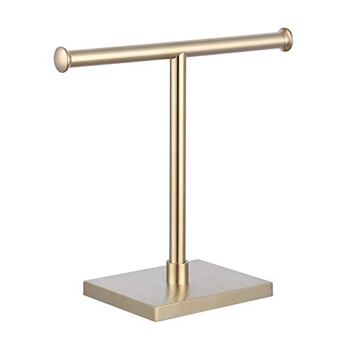 kimzcn Modern Free Standing Countertop Towel Ring SUS 304 Stainless Steel Hand Towel Holder Tree Rack Brushed PVD Zirconium Gold