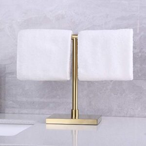 kimzcn Modern Free Standing Countertop Towel Ring SUS 304 Stainless Steel Hand Towel Holder Tree Rack Brushed PVD Zirconium Gold