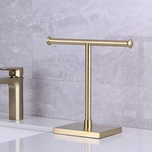 kimzcn Modern Free Standing Countertop Towel Ring SUS 304 Stainless Steel Hand Towel Holder Tree Rack Brushed PVD Zirconium Gold