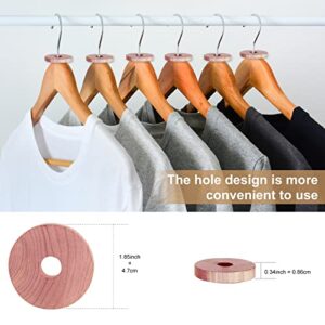 GOGOUP Cedar Rings for Hangers, Cedar Blocks for Clothes Storage 100% Natural Aromatic Cedar Wood for Closets and Drawers 24-Pack