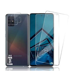 galaxy a71 screen protector + camera lens protectors by bigface, [2 + 2 pack] premium hd clear tempered glass, case friendly, 9h hardness, 3d touch accuracy, anti-bubble film for samsung galaxy a71