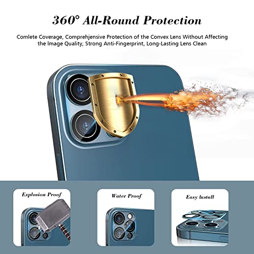 imluckies Camera Lens Protector for 6.7" iPhone 12 Pro Max Tempered Glass, HD Clear & 9H Hardness, Case-Friendly, Scratch Resistant, Easy Installation[3 Pack]