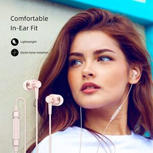 SoundMAGIC ES30C Wired Earbuds with Microphone Noise Isolating in Ear Headphones HiFi Sound Earphones Comfortable Fit Pink