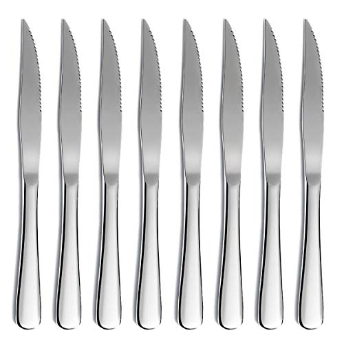 Steak Knife Set, Kyrtaon Serrated Knife, Stainless Steel Sharp Knives Set, Dinner Knifes Set of 8, Dishwasher Safe Sturdy And Easy To Clean