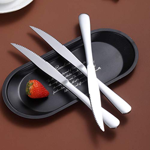 Steak Knife Set, Kyrtaon Serrated Knife, Stainless Steel Sharp Knives Set, Dinner Knifes Set of 8, Dishwasher Safe Sturdy And Easy To Clean