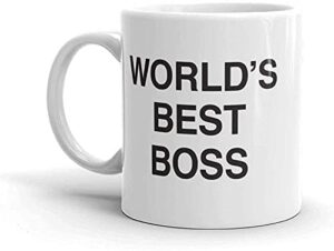 deoqash worlds best boss mug, the office- best boss ever mug dunder mifflin ceramic mug 11 oz, gift for boss coworkers or friends